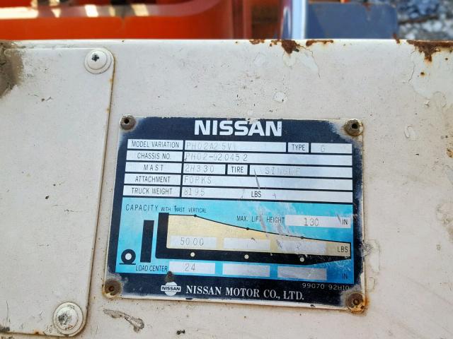 PH02A25V - 2001 NISSAN FORKLIFT TWO TONE photo 10