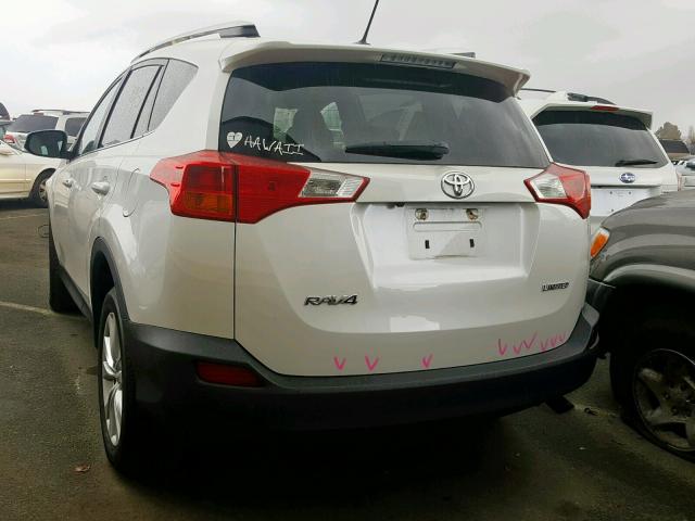 2T3YFREV1EW121424 - 2014 TOYOTA RAV4 LIMIT WHITE photo 3