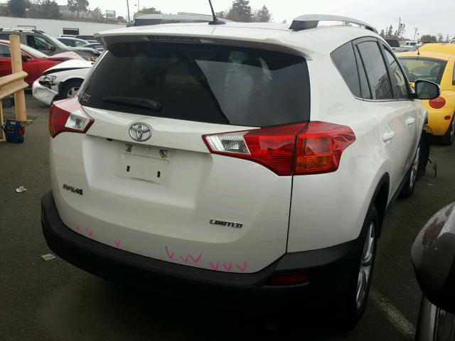 2T3YFREV1EW121424 - 2014 TOYOTA RAV4 LIMIT WHITE photo 4