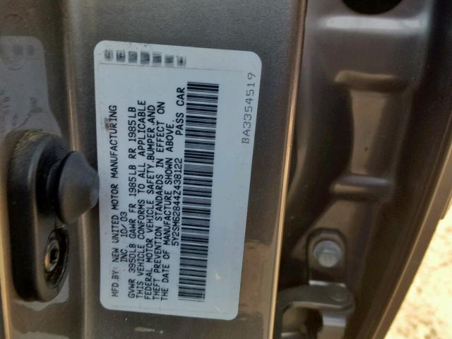 5Y2SM62844Z438122 - 2004 PONTIAC VIBE SILVER photo 10