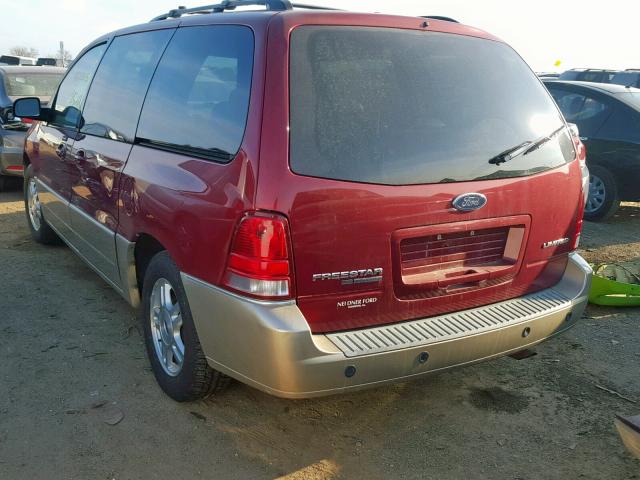 2FMZA58255BA22603 - 2005 FORD FREESTAR L RED photo 3