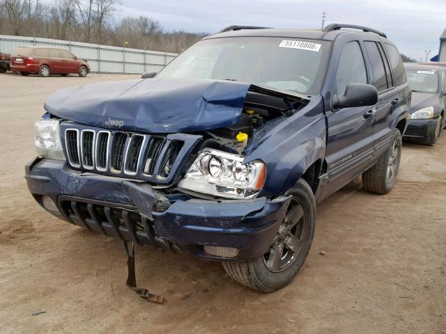 1J4GW58S42C266777 - 2002 JEEP GRAND CHER BLUE photo 2