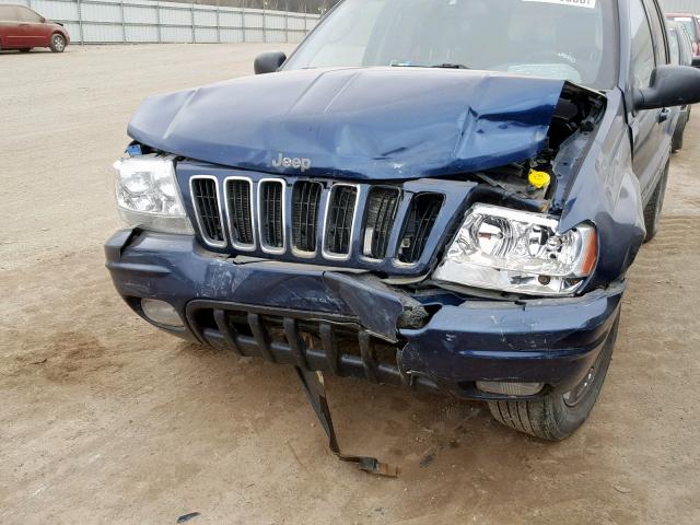 1J4GW58S42C266777 - 2002 JEEP GRAND CHER BLUE photo 9