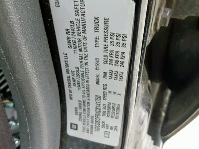 1GCDSCF9XC8141750 - 2012 CHEVROLET COLORADO L BLACK photo 10