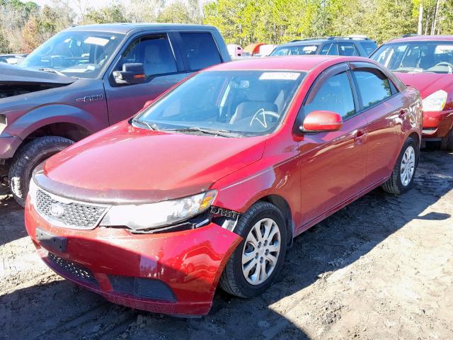 KNAFU4A25D5729249 - 2013 KIA FORTE EX RED photo 2