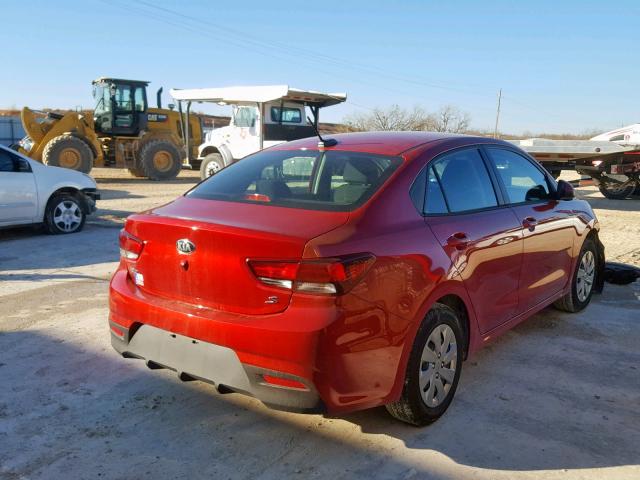 3KPA24AB8JE136519 - 2018 KIA RIO LX RED photo 4