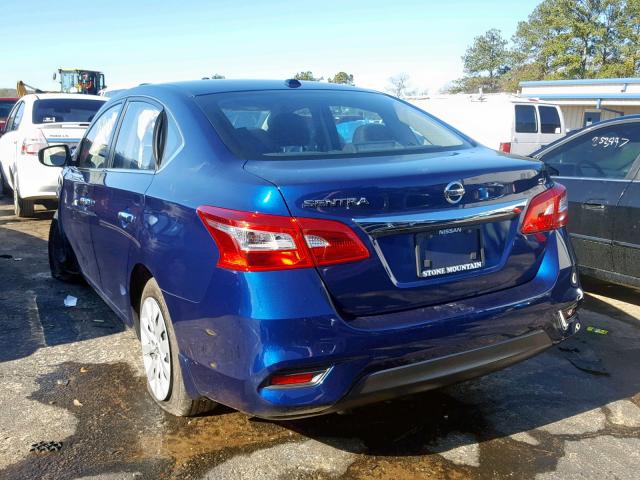 3N1AB7APXGY338141 - 2016 NISSAN SENTRA S BLUE photo 3