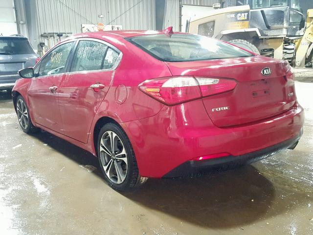 KNAFX4A87F5304095 - 2015 KIA FORTE EX RED photo 3