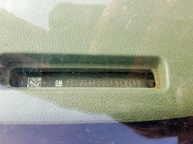 1G1ZC5E02CF358599 - 2012 CHEVROLET MALIBU 1LT SILVER photo 10