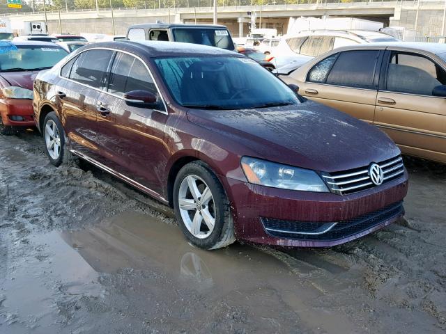 1VWBP7A38DC117297 - 2013 VOLKSWAGEN PASSAT SE BURGUNDY photo 1