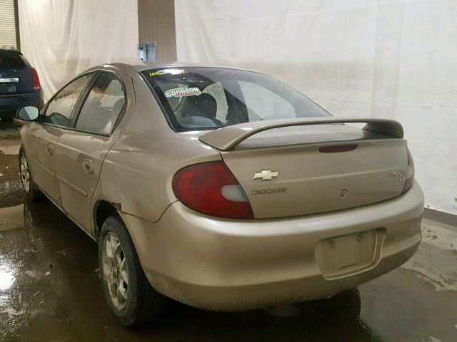 1B3ES56C32D570439 - 2002 DODGE NEON ES TAN photo 3