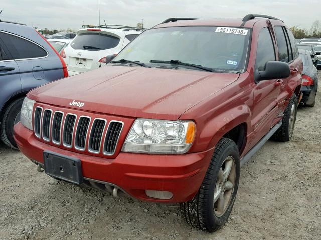 1J8GW68J82C162479 - 2002 JEEP GRAND CHER RED photo 2