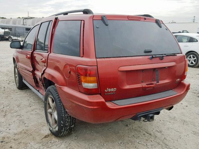 1J8GW68J82C162479 - 2002 JEEP GRAND CHER RED photo 3