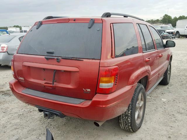 1J8GW68J82C162479 - 2002 JEEP GRAND CHER RED photo 4