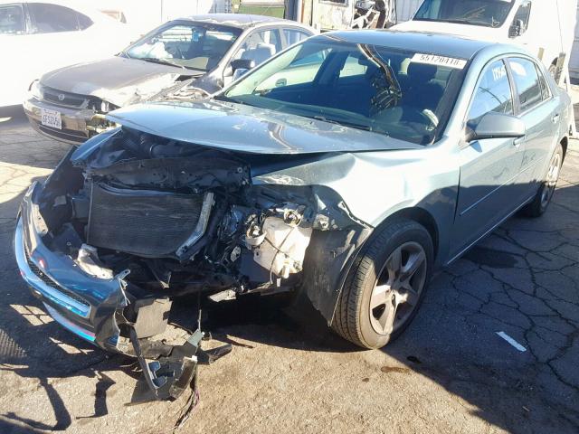 1G1ZH57B49F227828 - 2009 CHEVROLET MALIBU 1LT GREEN photo 2