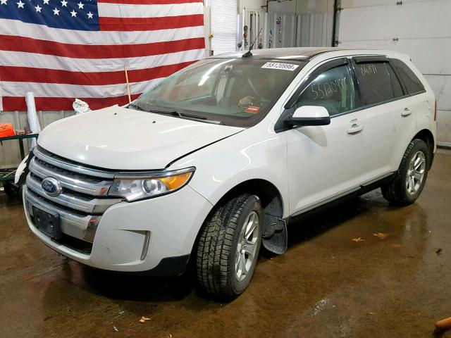 2FMDK4JC5DBE11969 - 2013 FORD EDGE SEL WHITE photo 2