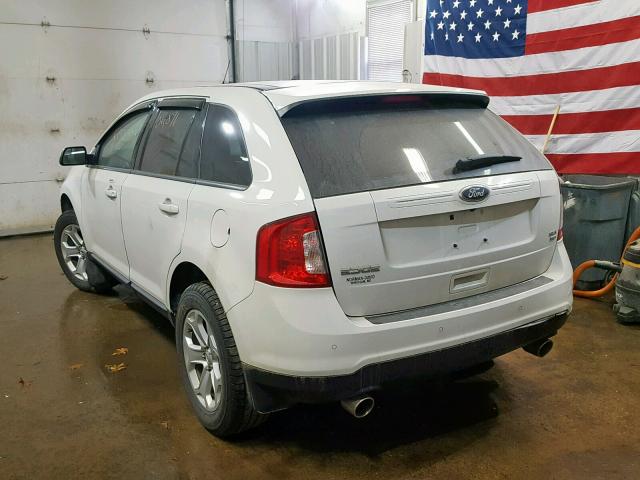 2FMDK4JC5DBE11969 - 2013 FORD EDGE SEL WHITE photo 3