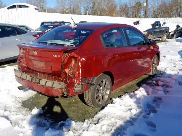 3N1BB6AP8BL696827 - 2011 NISSAN SENTRA SE- RED photo 4