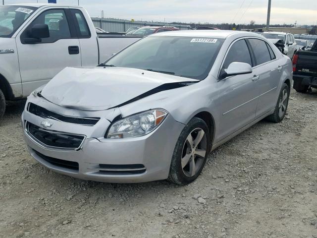1G1ZC5EU5BF358498 - 2011 CHEVROLET MALIBU 1LT SILVER photo 2