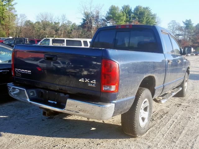 1D7HU18DX4S625087 - 2004 DODGE RAM 1500 S BLUE photo 4