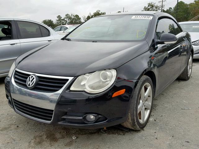 WVWDA71F57V001250 - 2007 VOLKSWAGEN EOS 2.0T S BLACK photo 2