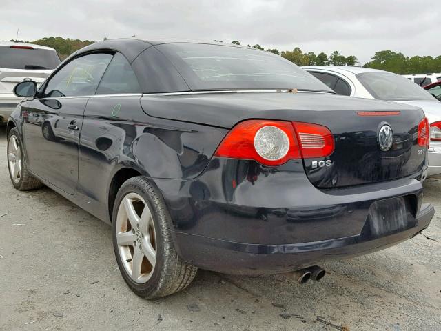 WVWDA71F57V001250 - 2007 VOLKSWAGEN EOS 2.0T S BLACK photo 3