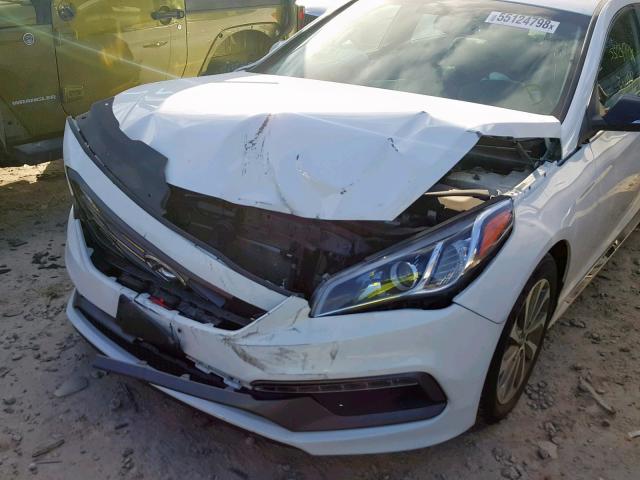 5NPE34AF0HH487061 - 2017 HYUNDAI SONATA SPO WHITE photo 9