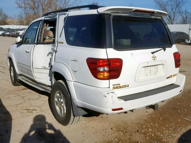 5TDBT48A82S091474 - 2002 TOYOTA SEQUOIA LI WHITE photo 3