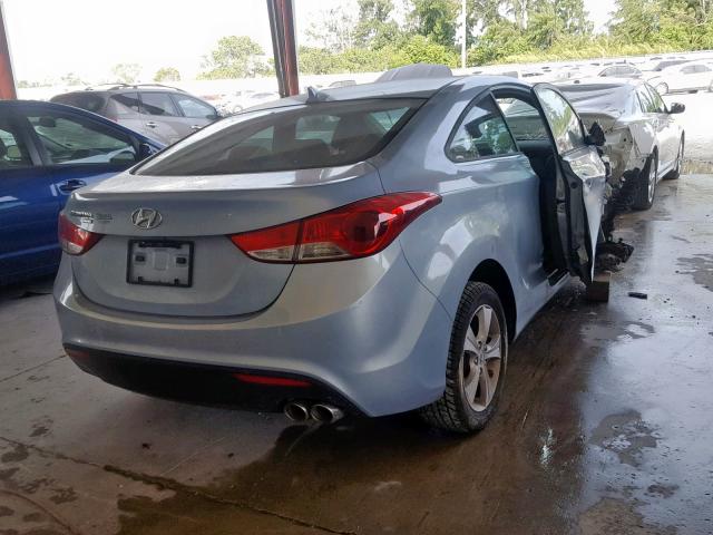 KMHDH6AE0DU005149 - 2013 HYUNDAI ELANTRA CO BLUE photo 4