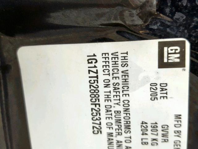 1G1ZT52885F253725 - 2005 CHEVROLET MALIBU LS BLACK photo 10