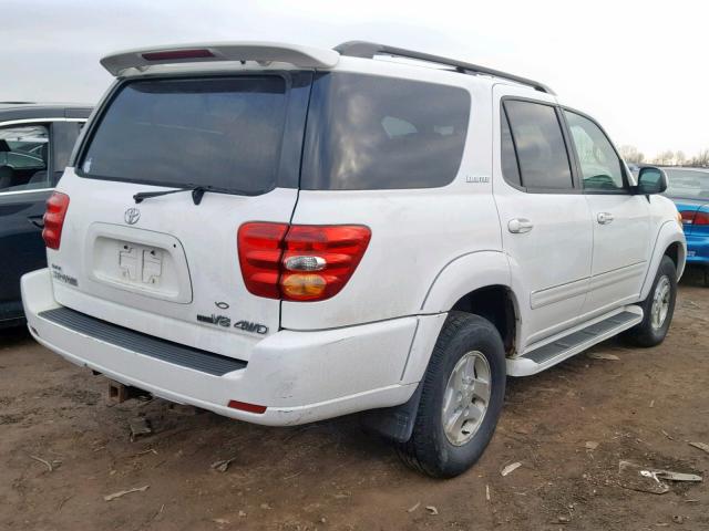 5TDBT48A52S119635 - 2002 TOYOTA SEQUOIA LI WHITE photo 4