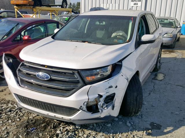 2FMPK4AP6HBC29364 - 2017 FORD EDGE SPORT WHITE photo 2