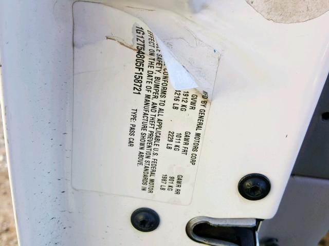 1G1ZT54805F158721 - 2005 CHEVROLET MALIBU LS Ağ foto 10