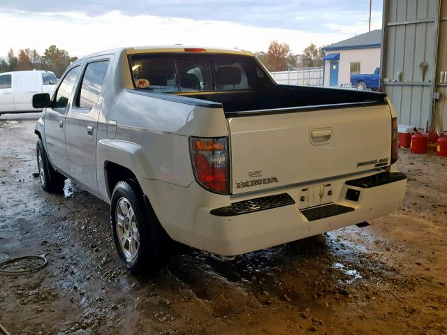 2HJYK16558H521174 - 2008 HONDA RIDGELINE WHITE photo 3