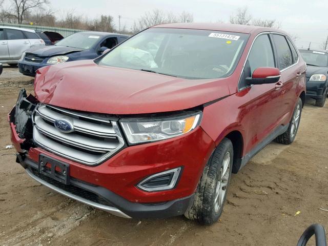 2FMTK4K92FBB28740 - 2015 FORD EDGE TITAN RED photo 2