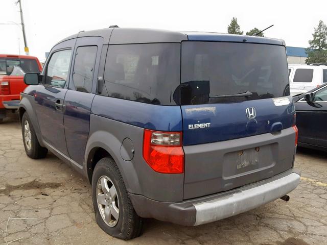 5J6YH28543L008929 - 2003 HONDA ELEMENT EX BLUE photo 3