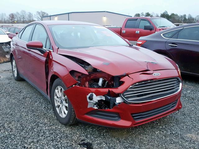 1FA6P0G73F5106128 - 2015 FORD FUSION S RED photo 1