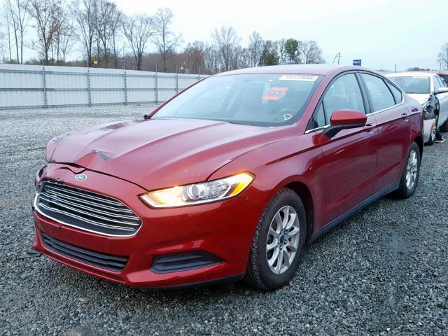 1FA6P0G73F5106128 - 2015 FORD FUSION S RED photo 2