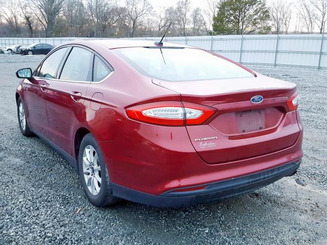 1FA6P0G73F5106128 - 2015 FORD FUSION S RED photo 3