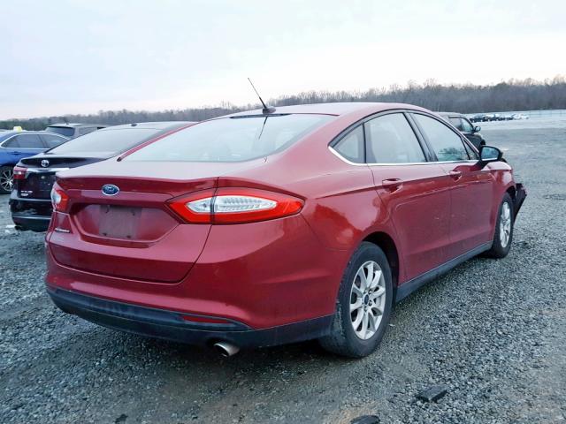 1FA6P0G73F5106128 - 2015 FORD FUSION S RED photo 4