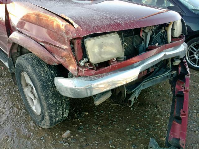 1N6ED27T9YC408610 - 2000 NISSAN FRONTIER C MAROON photo 9