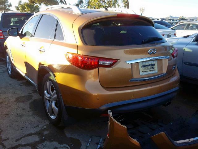 JNRAS18W09M152301 - 2009 INFINITI FX35 ORANGE photo 3