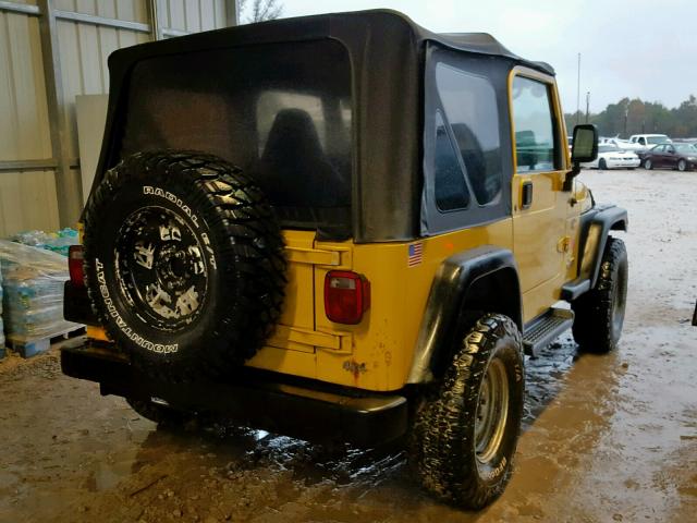 1J4FA29P91P363905 - 2001 JEEP WRANGLER / YELLOW photo 4