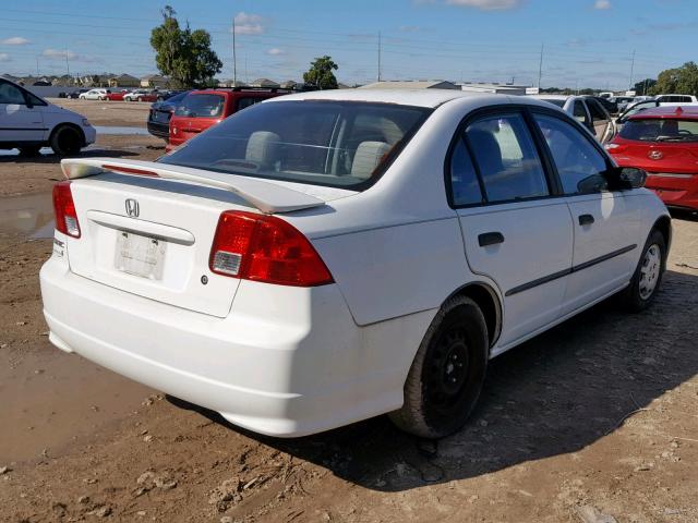 2HGES163X4H554320 - 2004 HONDA CIVIC DX V WHITE photo 4