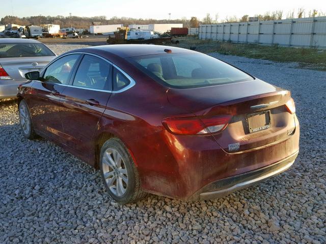 1C3CCCAB2FN537135 - 2015 CHRYSLER 200 LIMITE MAROON photo 3