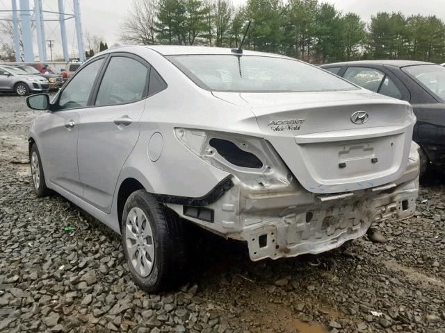 KMHCT4AE5GU982175 - 2016 HYUNDAI ACCENT SE SILVER photo 3