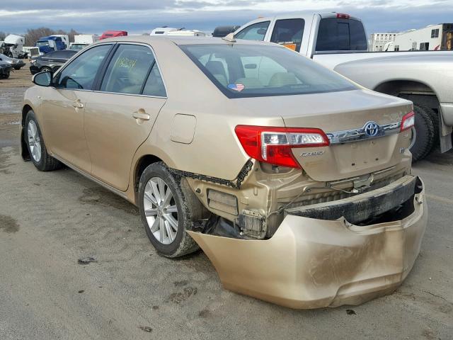 4T1BD1FK3CU010378 - 2012 TOYOTA CAMRY HYBR TAN photo 3