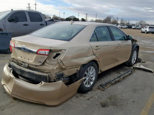 4T1BD1FK3CU010378 - 2012 TOYOTA CAMRY HYBR TAN photo 4