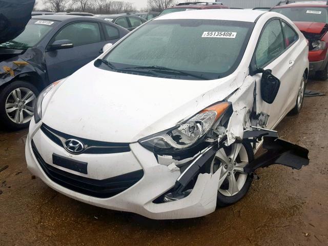 KMHDH6AE4DU014372 - 2013 HYUNDAI ELANTRA CO WHITE photo 2