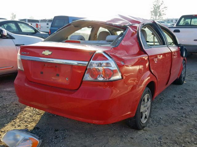 KL1TD5DE1AB125736 - 2010 CHEVROLET AVEO LS RED photo 4